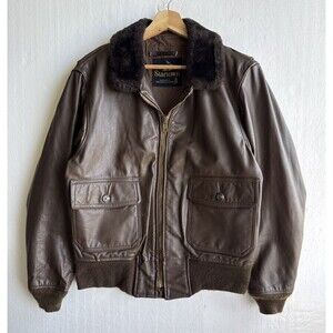 Startown G-1 Style Men’s Size 40 Reg Brown Leather Bomber Jacket Coat Full Zip